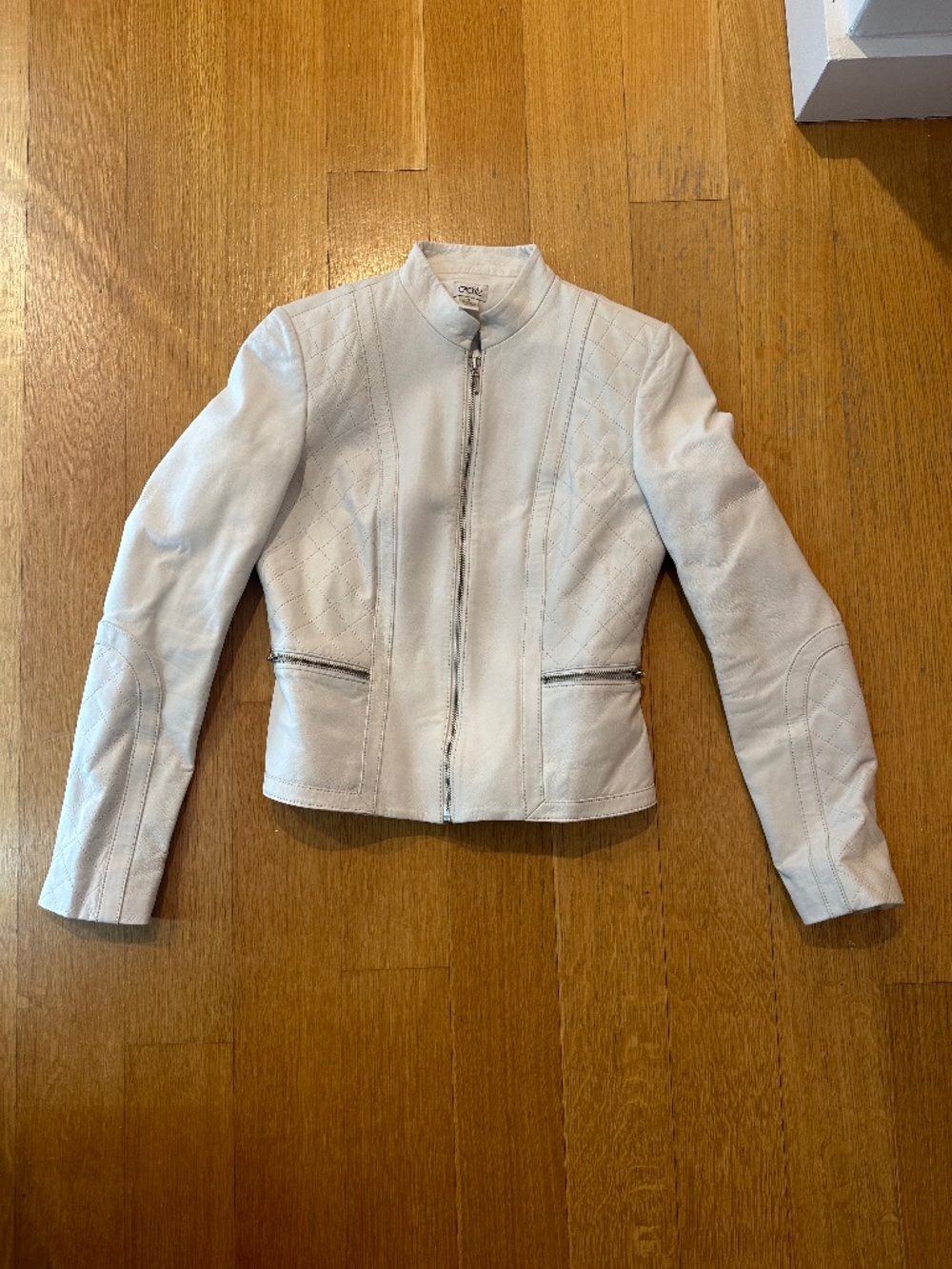 Cache White Leather Jacket